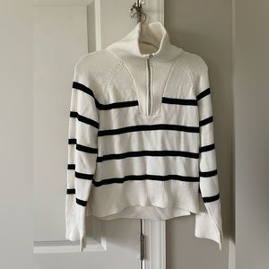 Abercrombie and Fitch Striped Quarter Zip Sweater size Small